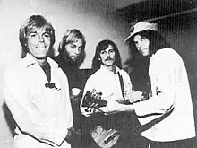 The Ducks in 1977. From left to right: Johnny Craviotto, Bob Mosley, Jeff Blackburn, Neil Young.