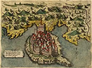 Image 21Map of Ulcinj in 1573 by Simon Pinargenti (from Albanian piracy)