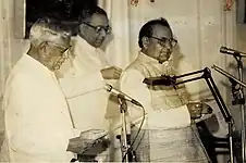 Dumar Lal Baitha swearing in as Minister of State for Defense Production by the President R. Venkataraman