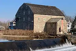 Dunham's Mill, home to the Hunterdon Art Museum, and the Clinton Dam