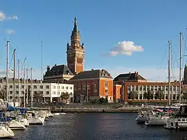 Dunkirk Town Hall and port