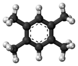 Ball-and-stick model of the durene molecule