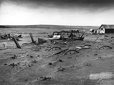 Image 3A South Dakota farm during the Dust Bowl, 1936 (from History of South Dakota)