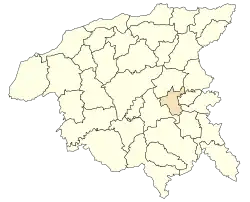 Location of the commune in the Chlef Province.