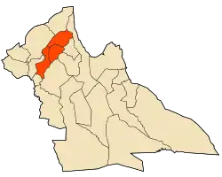 Map of Laghouat Province highlighting Aflou District