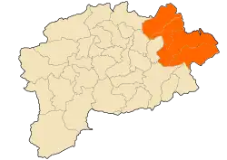 Map of Guelma Province highlighting the district