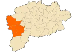 Map of Guelma Province highlighting the district