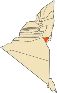 Location of Aoulef commune within Adrar Province