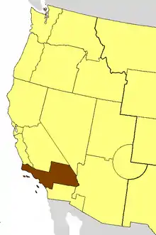 Location of the Diocese of Los Angeles