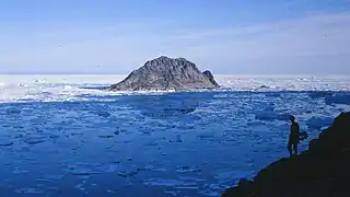 Ailsa Island in the mouth of Tuttilik, named after Ailsa Craig in the Firth of Clyde.