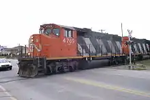 CN#4769, an EMD GP38-2W owned by Canadian National, at St Félicien, Québec, Canada