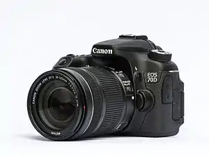 Canon EOS 70D with mounted EF-S 18-135mm f/3.5-5.6 IS STM