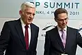 Jerzy Buzek with Jyrki Katainen