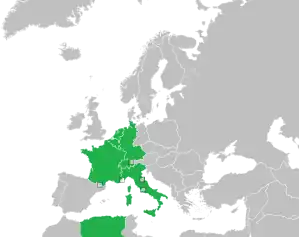 A coloured map of the countries of Europe