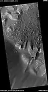 Floor of Noctis Labyrinthus showing layered structures, as seen by HiRISE under HiWish program