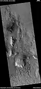 Wide view of fractured ground,  as seen by HiRISE under HiWish program Cracks form on the Martian surface, and then they turn into large fractures.