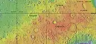 MOLA map of area around Schiaparelli Crater