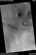 Wide view of contact, as seen by HiRISE under HiWish program