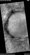 Crater with pits on floor, as seen by HiRISE under HiWish program