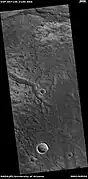 Channels, as seen by HiRISE under HiWish program  These channels are in the ejecta of a crater; hence, they may have formed from warm ejecta melting ground ice.