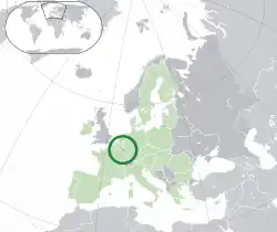 Map showing Luxembourg in Europe