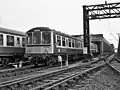 Unit EXP.DM.352. at its home depot of Longsight Diesel TMD, Manchester, 15 January 1984