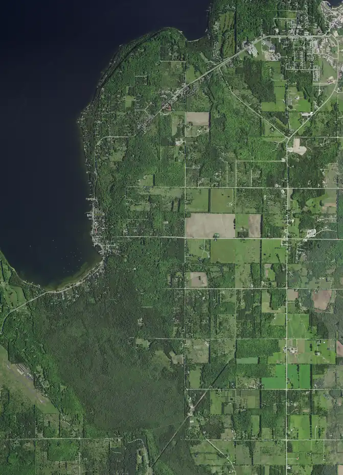 The village limits of Ephraim reach from inside the eastern portion of Peninsula State Park (far left) to the more developed area along Eagle Harbor (center) to the western portion of Little Sister Bay (far right)Web-Map of Door County, Wisconsin ... For All Seasons!, Door County Land Information Office