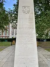 Dedication on the memorial