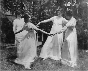 Thomas Eakins, Susan Hannah Macdowell, Unidentified Girl, Elizabeth Macdowell, and possibly Mary Macdowell at the Macdowell House, c. 1880-1882