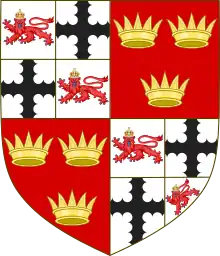 A coat of arms, showing the arms of the Earl of Seafield