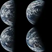 Illumination of Earth at each change of astronomical season