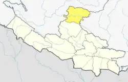 Location of the district (dark yellow) in Lumbini Province