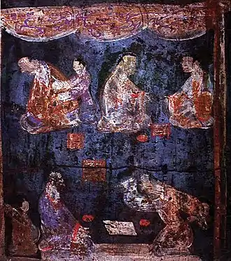 Han purple and Han blue were synthetic colors made by artisans in China during the Han dynasty (206 BC to 220 AD) or even earlier.