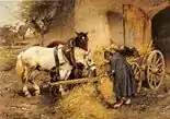 Bauer füttert seine Pferde (Farmer Feeding his Horses), 1886