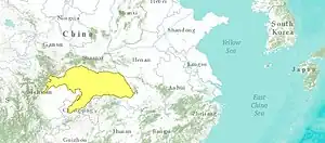 Ecoregion territory (in yellow)