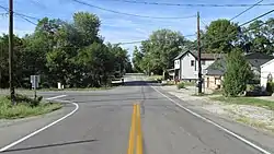 Looking south at the junction of Ohio Highways 133 and 727 in Edenton.