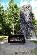 The Seat of Remembering and Forgetting, a 2001 piece by Adriana Ippel Slutzky on display at Lower Falls Park.