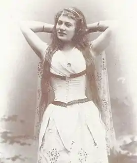 Amanda Nielsen in a corset