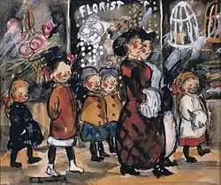 Florist, ca. 1913. Watercolor, gouache, and charcoal on paper