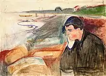 Evening. Melancholy, 1891. Oil, pencil and crayon on canvas. 73 × 101 cm. Munch Museum, Oslo