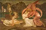Psyche Receiving the Casket Back (between 1872 and 1881) by Edward Burne-Jones
