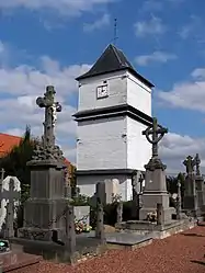 The clock tower in Eecke