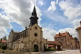 The church and town hall in Lisse-en-Champagne