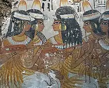 Musicians playing Egyptian lutes.