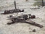 Remains of an old wagon in the Ehrenberg Pioneer Cemetery