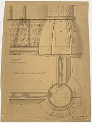 Form of plinth, northwest corner post.