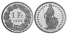 1 Swiss franc 1995