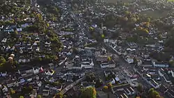 Aerial view of the town center