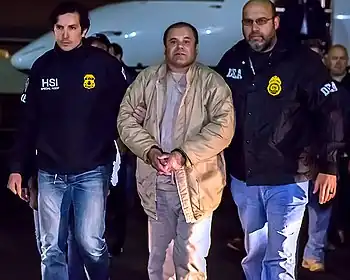 Image 11El Chapo in US custody after his extradition from Mexico. (from History of Mexico)