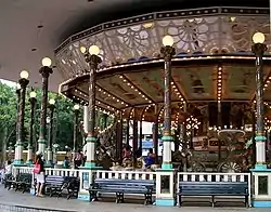 The "Eldorado" carousel. This carousel was formerly located at Steeplechase Park on Coney Island, New York City.